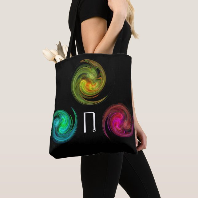 ROT GELBE BLAU LICHT VORTEX Monogramm Schwarz Tasche (Von Nahem)