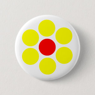Rot-Gelbe Blume Einfach Minimal Button