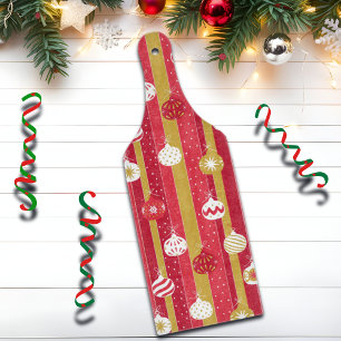 Rot-Gelbe Weihnachtsbaum-Ornamente Schneidebrett