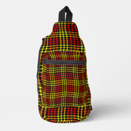 Rot-gelbes Karo-Karo-Nahtloses Muster Crossbody Bag