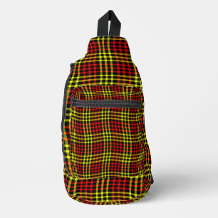 Rot-gelbes Karo-Karo-Nahtloses Muster Crossbody Bag