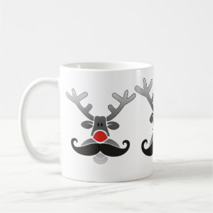 Rot genäht mit Mustache Kaffeetasse