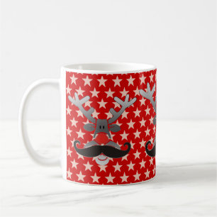 Rot genäht mit Mustache Kaffeetasse
