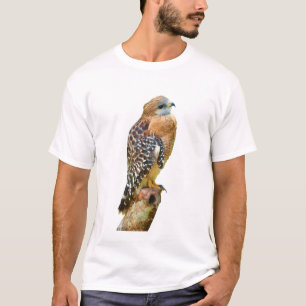 Rot-Geschulterter Falke T-Shirt