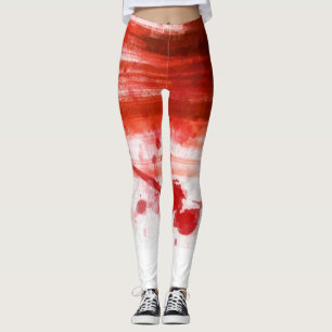 Rot gestains Halloween Leggings