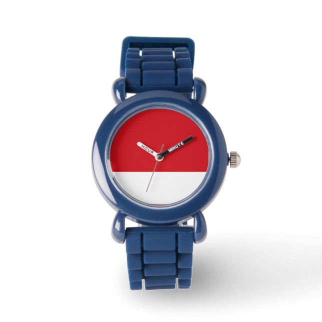 Rot gestreift armbanduhr (Vorderseite)