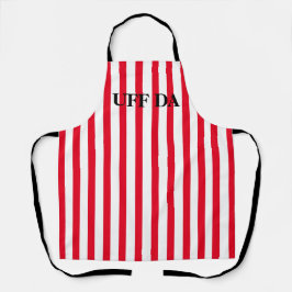 Rot gestreifte Uff Da All-over Print-Schürze Schürze