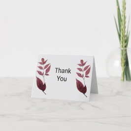 Rot getrocknete Herbstlaube Vielen Dank Dankeskarte
