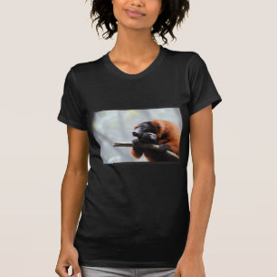 Rot getrumpfter Lemur T-Shirt