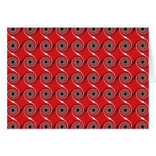 Rot, gewundenes Strudel-Schwarzweiss-Muster