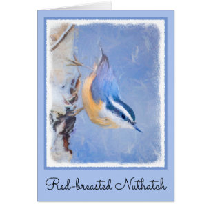 Rot gezapfte Nuthatch Malerei Original Vogelkunst