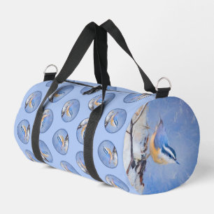 Rot gezapfte Nuthatch Malerei Original Vogelkunst Duffle Bag