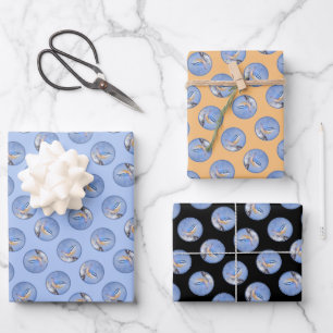 Rot gezapfte Nuthatch Malerei Original Vogelkunst Geschenkpapier Set