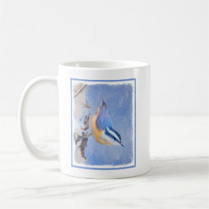 Rot gezapfte Nuthatch Malerei Original Vogelkunst Kaffeetasse