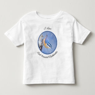 Rot gezapfte Nuthatch Malerei Original Vogelkunst Kleinkind T-shirt