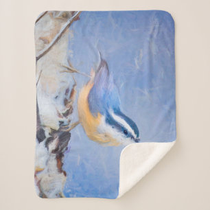 Rot gezapfte Nuthatch Malerei Original Vogelkunst Sherpadecke