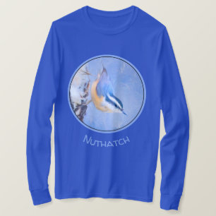 Rot gezapfte Nuthatch Malerei Original Vogelkunst T-Shirt