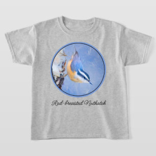 Rot gezapfte Nuthatch Malerei Original Vogelkunst T-Shirt
