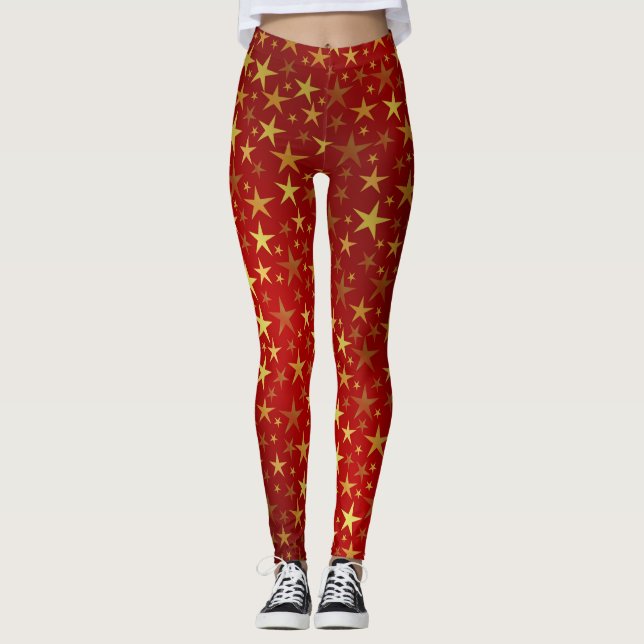 rot, glänzend, hell, Stern, Farbe, Dekoration, Des Leggings (Vorderseite)
