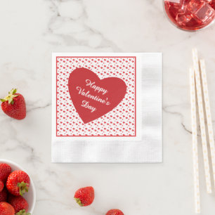 Rot glänzende Passionsherzen, niedlich romantische Serviette