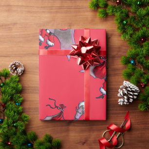 Rot glänzendes Packpapier von Santa Bat