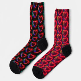 Rot glühende brennende Herzen an Valentinstag nich Socken