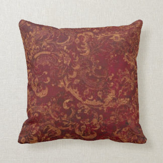 Rot & Gold alter Damastlook Kissen