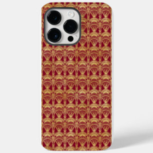 ROT & GOLD ART DECO MUSTER iPhone 14 PRO MAX HÜLLE