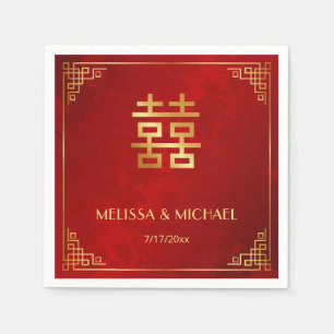 Rot Gold Chinesischer Hochzeitsbrauch Serviette