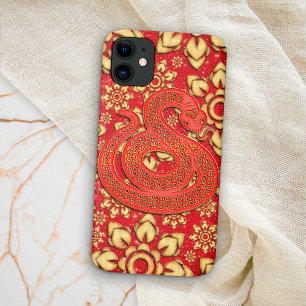 Rot Gold Florale Schlange 2025 Chinesisches Neujah Case-Mate iPhone Hülle