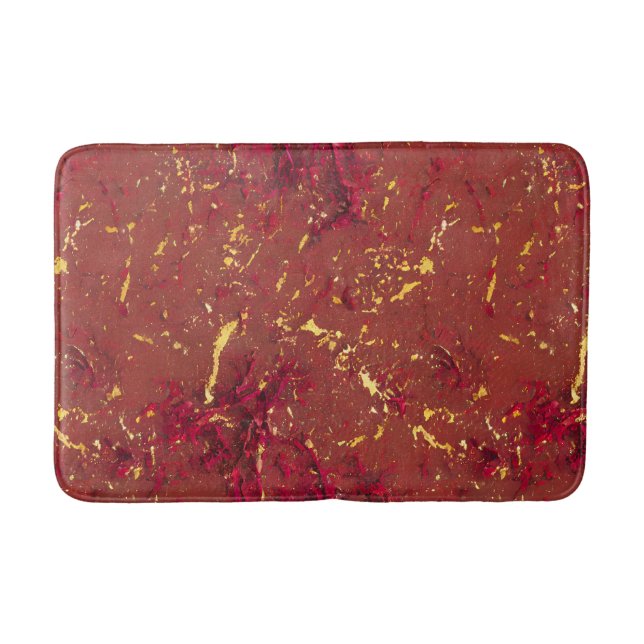 Rot-Gold-Muster Badematte (Vorderseite)