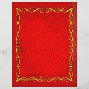 Rot-Gold-Rahmen-Scrapbook-Papier