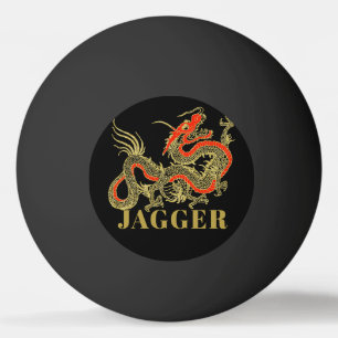 Rot Gold Schwarz Fantasy Chinesischer Drache Monog Tischtennisball