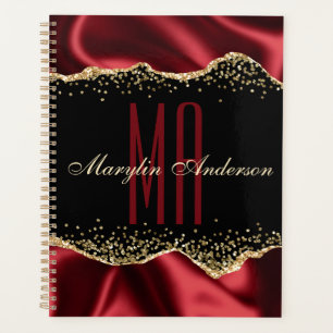 ROT & GOLD SHIMMER SATIN BORDERS CUSTOM MONOGRAM PLANER