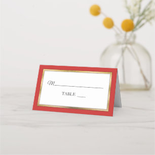 Rot Gold White Simple Elegante Platzkarten