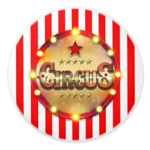 Rot Gold Zirkus Gestreift Streifen Cool Einzigarti Keramikknauf