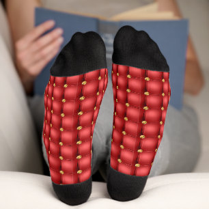 Rot-goldene Diamant-Tuftsocken Socken