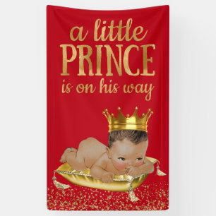 Rot-Goldene Ethno-Prinz-Babyparty Banner
