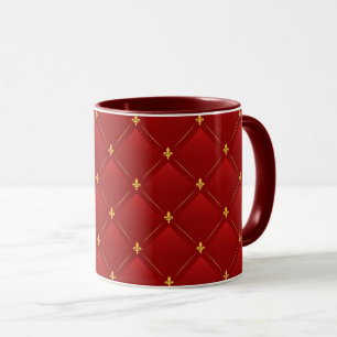 Rot-goldener Jugendstil Tasse
