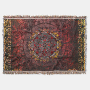Rot-goldener mittelalterlicher Teppich Decke