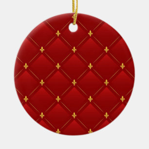 Rot-goldenes Art Nouveau-Muster Keramik Ornament
