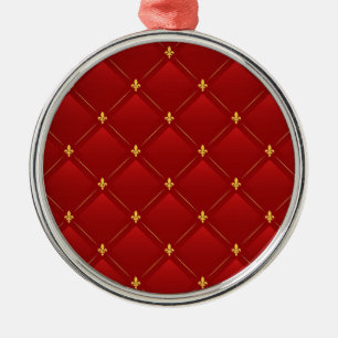 Rot-goldenes Art Nouveau-Muster Ornament Aus Metall