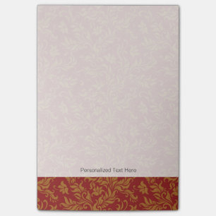 Rot-goldenes Blumenmuster Post-it Klebezettel