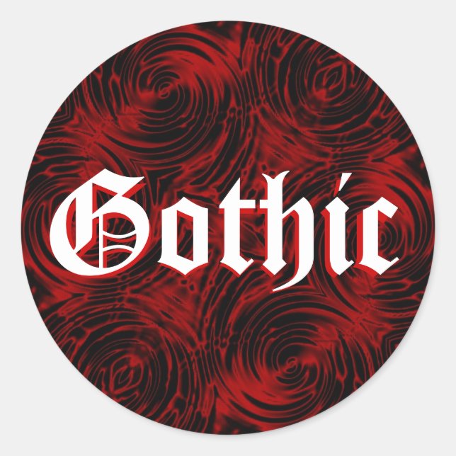 Rot-Gothic-Aufkleber Runder Aufkleber (Vorderseite)