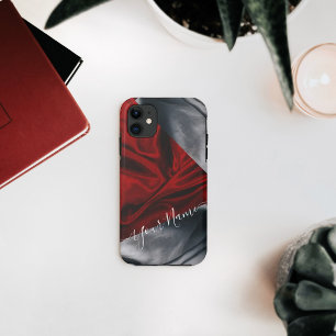 Rot-graue Textil-Handy-Gehäuse Case-Mate iPhone Hülle