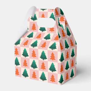 Rot Grün Aquarell Fröhlicher Weihnachtsbaum Muster Geschenkschachtel