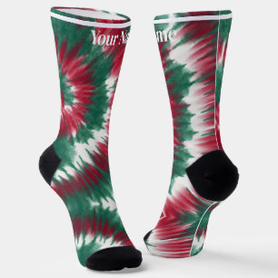 Rot & grün   Benutzerdefinierter Name Socken