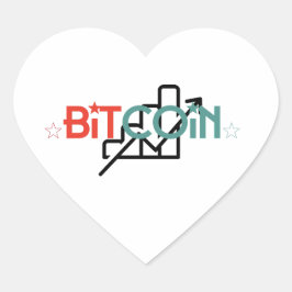 "Rot Grün Bitcoin Wachstumsdiagramm Herz Design" Herz-Aufkleber