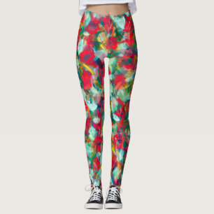 Rot-Grün-Blau-Gelbe Abstraktion Leggings