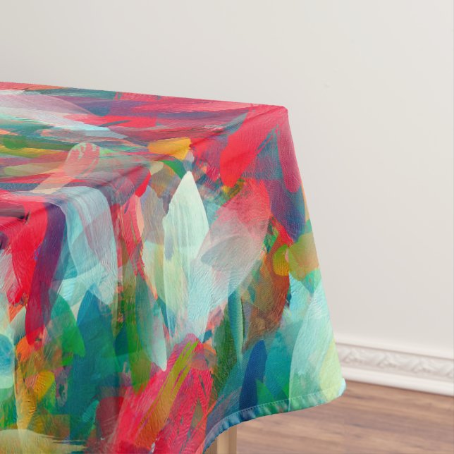 Rot-Grün-Blau-Gelbe Abstraktion Tischdecke (Beispiel)